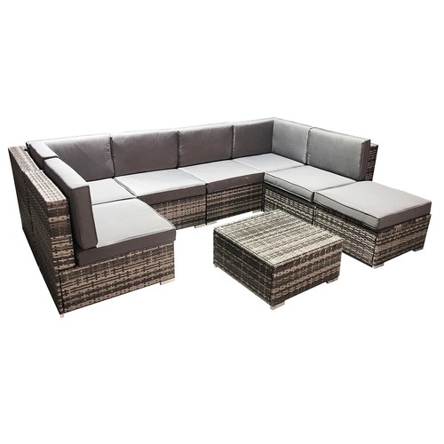 Sitzgarnitur grau polyrattan - sitzgarnitur,