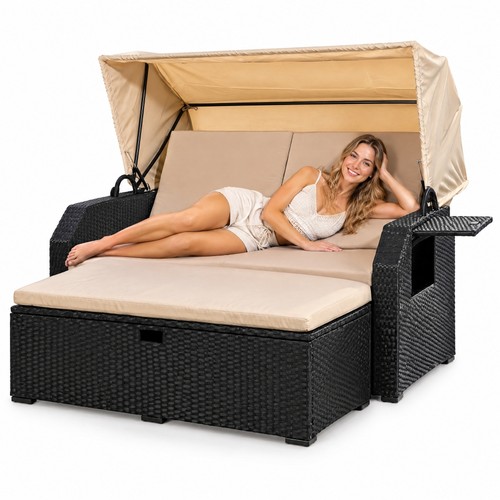 Strandkorb rattan schwarz - strandkorb,