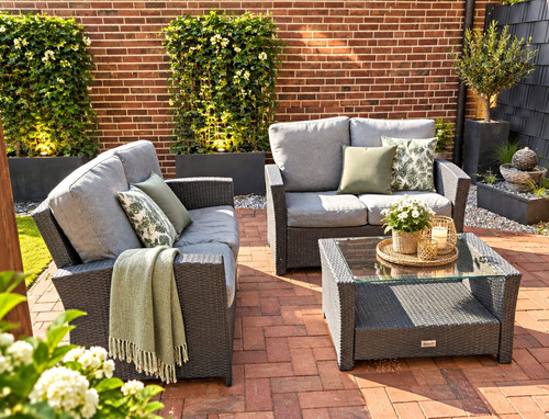 Tlg polyrattan lounge - 3-tlg.,