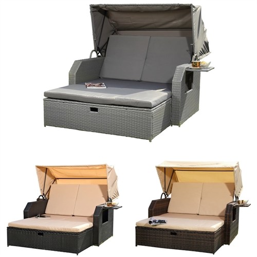 Rattan sonnenbett dach - rattan,